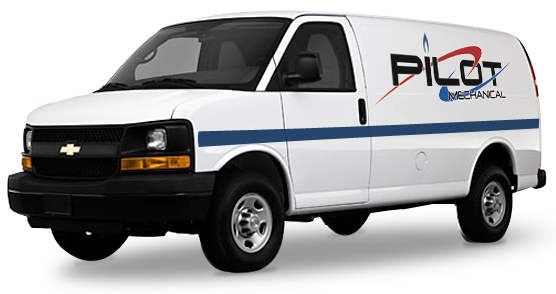 Pilot Mechanical Heating and Cooling branded van. Serving Michigan.